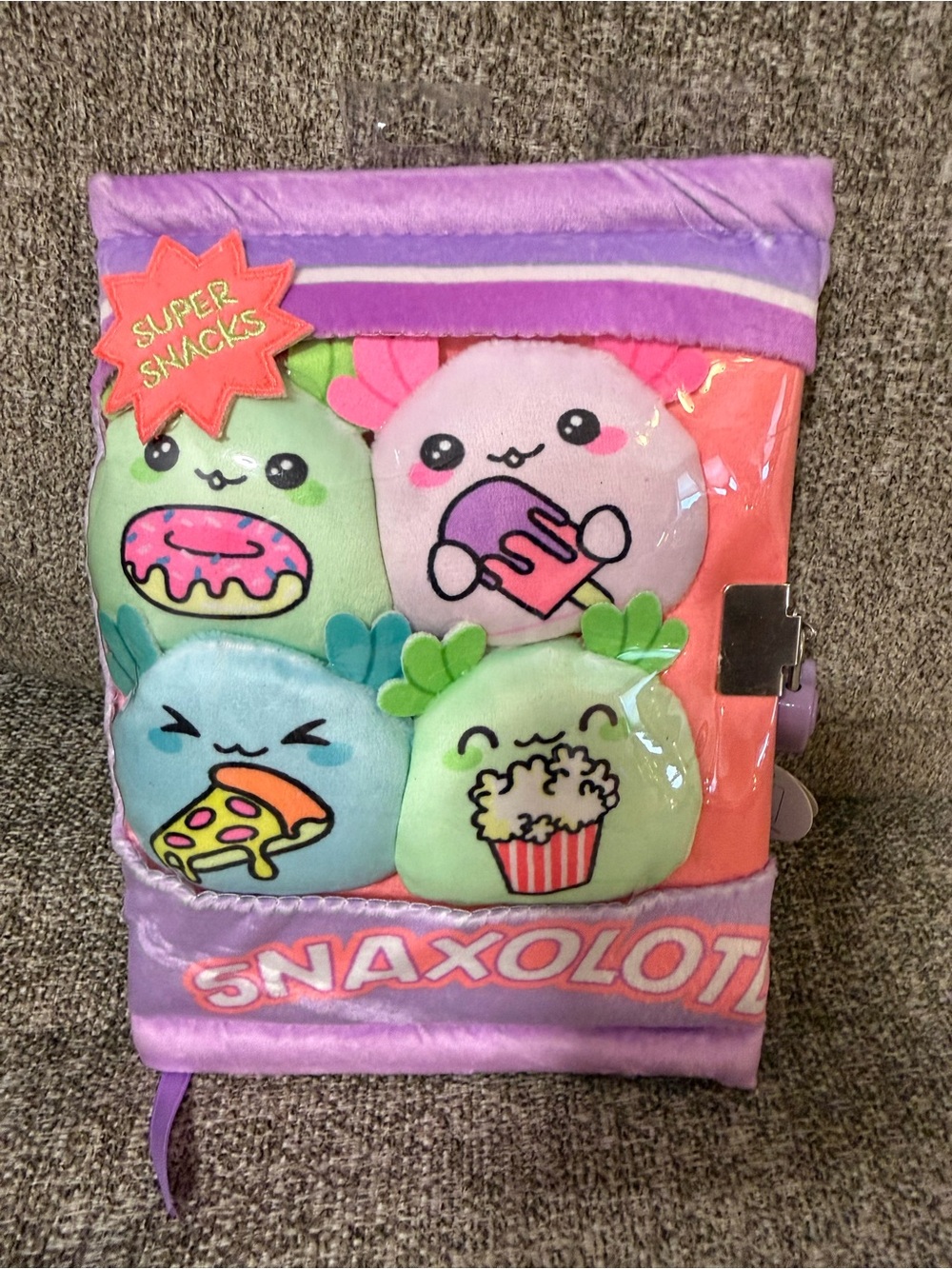 Claire's Pink & Purple Plush Snaxolotl Diary